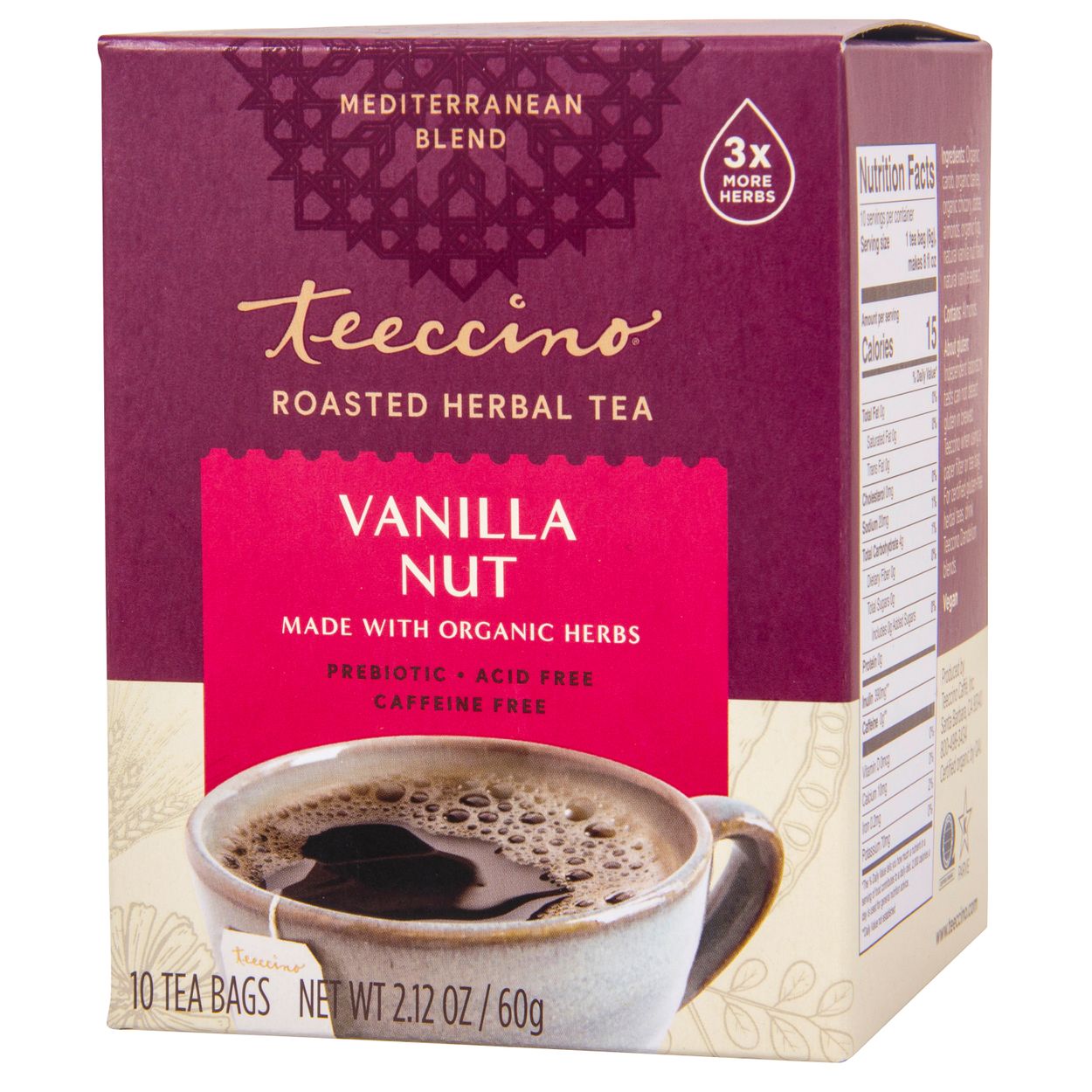 Tea, Herbal Vanilla Nut Organic 10 bags