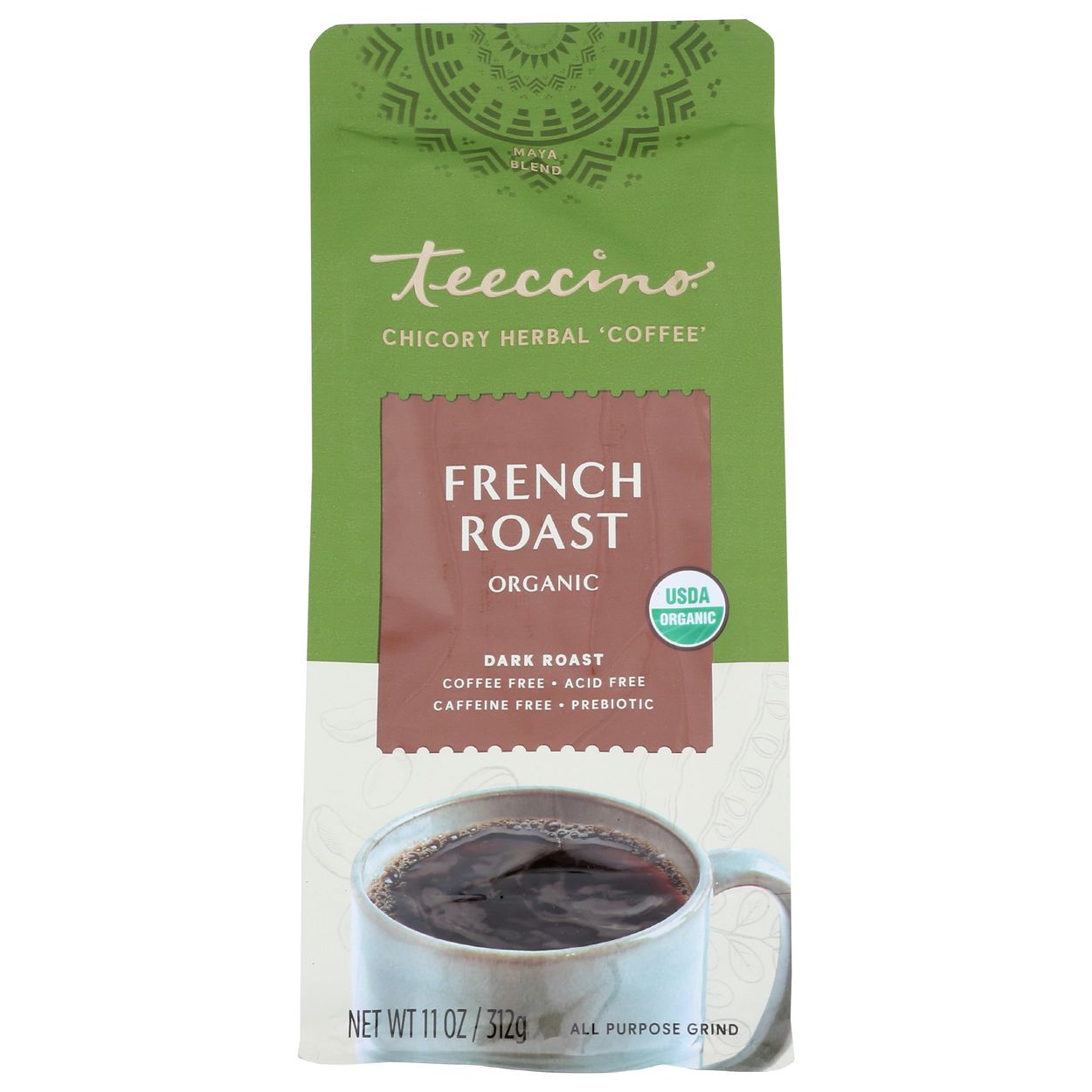 Teeccino French Roast Chicory Herbal Coffee Org 11 oz