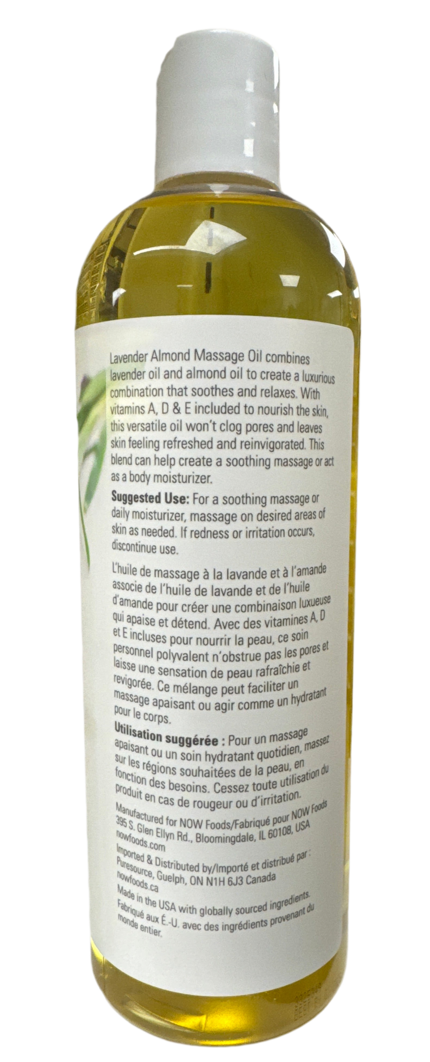 Massage Oil, Lavender Almond 16 oz