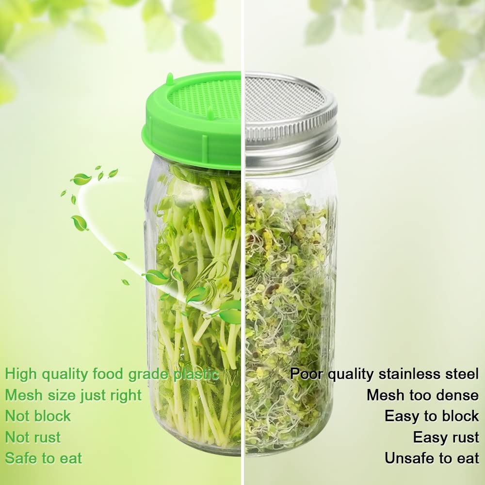 Sprouting Lid, Plastic, Widemouthed