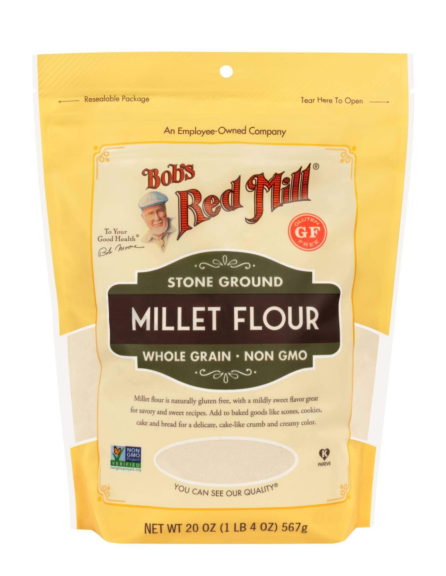 Millet Flour, Whole Grain 20 oz