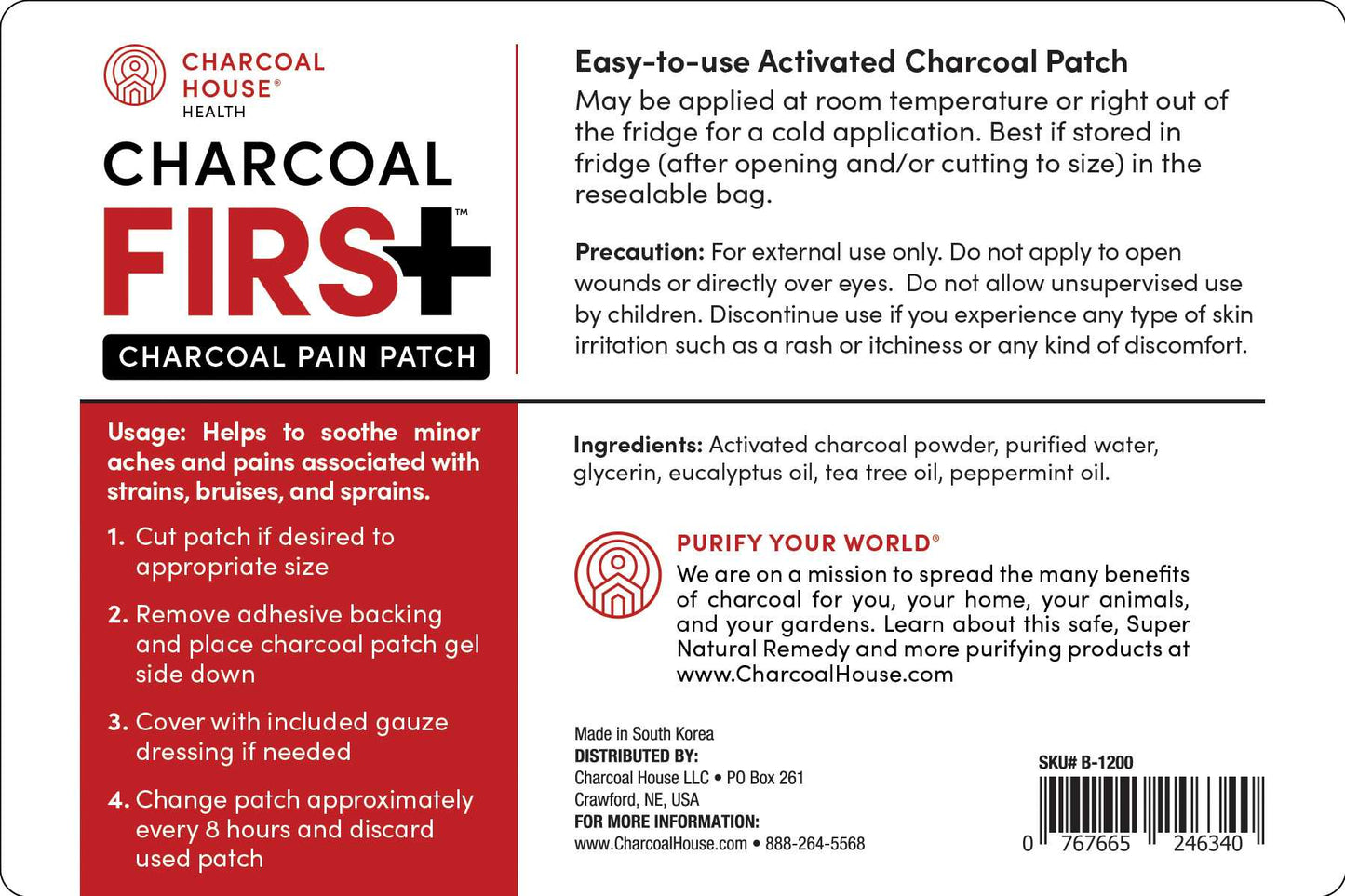Charcoal First Pain Patch 5 Ct