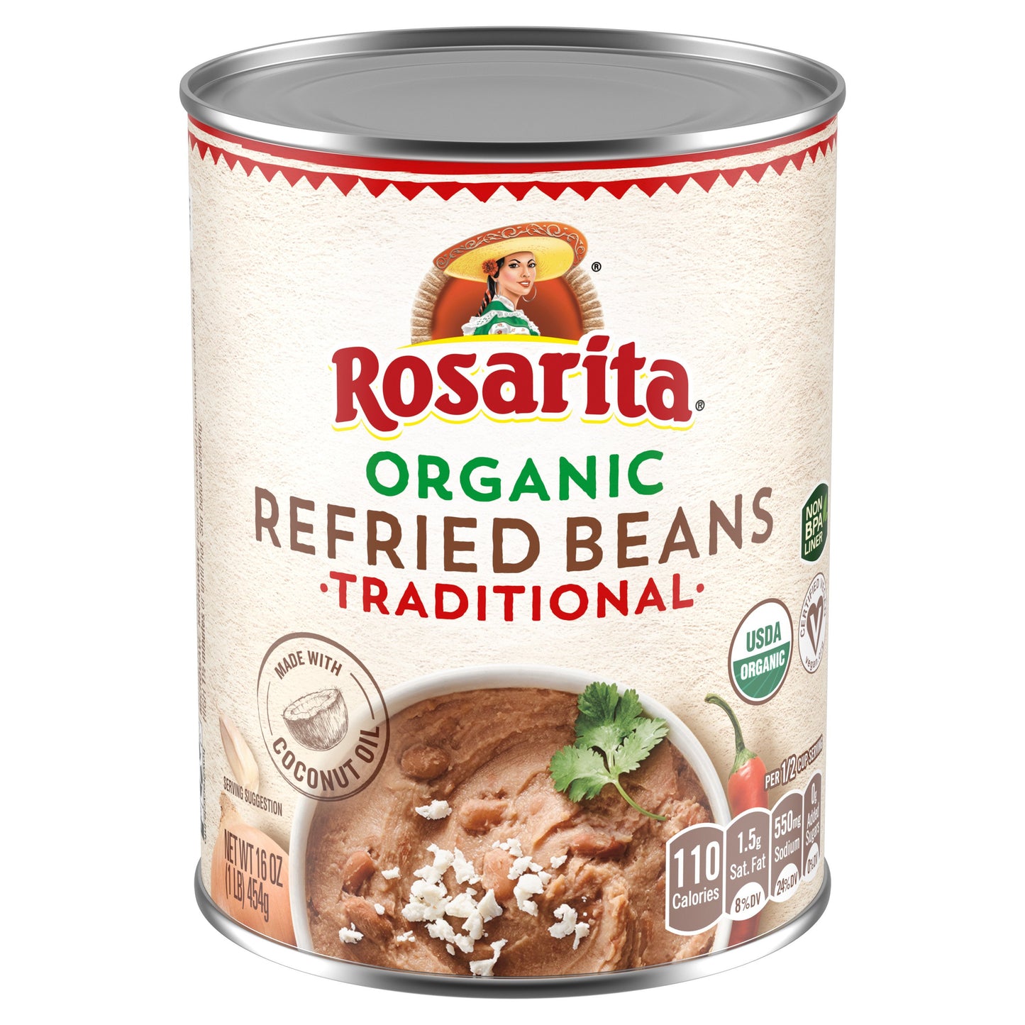 Refried Beans, Organic 16 oz