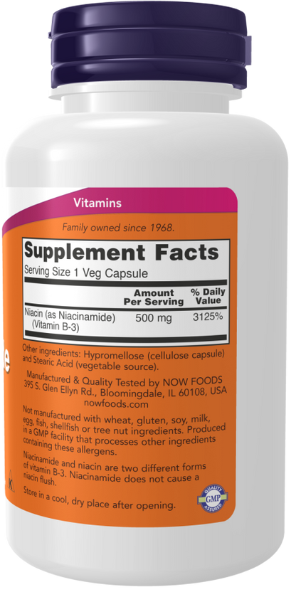 Niacinamide Capsules 500 mg, 100 Veg Capsules