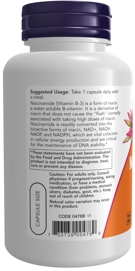 Niacinamide Capsules 500 mg, 100 Veg Capsules