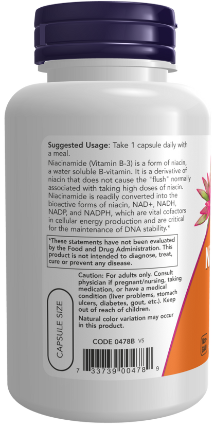 Niacinamide Capsules 500 mg, 100 Veg Capsules
