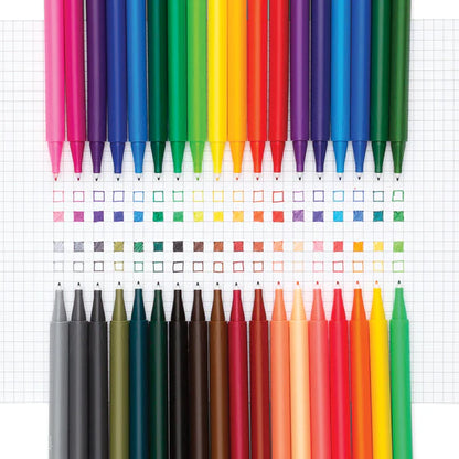 Seriously Fine Felt Tip Markers, Set of 36