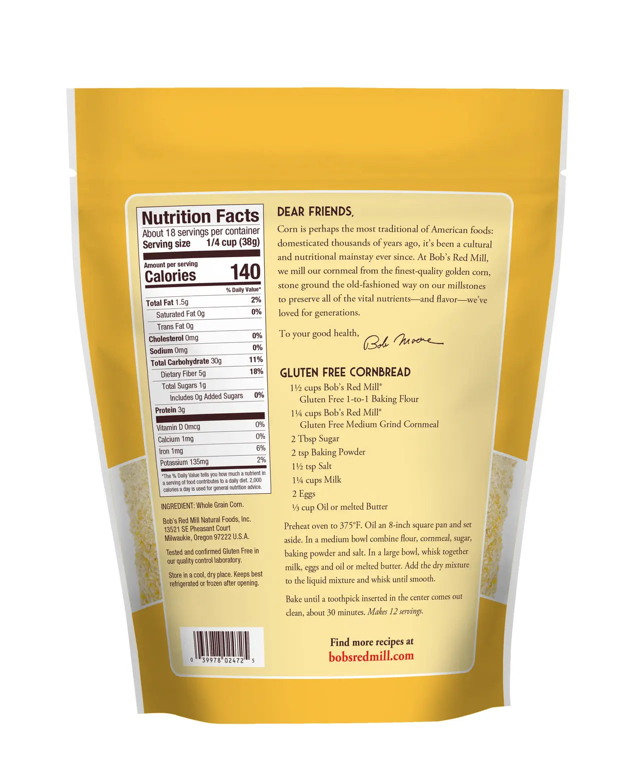 Cornmeal, GF Medium Grind 24 oz