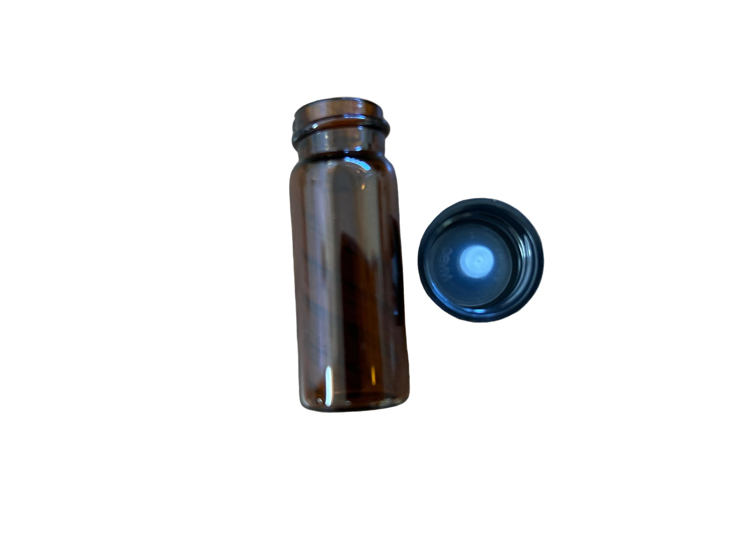 Glass Bottle w/ Screw Cap, Amber 1/2 oz