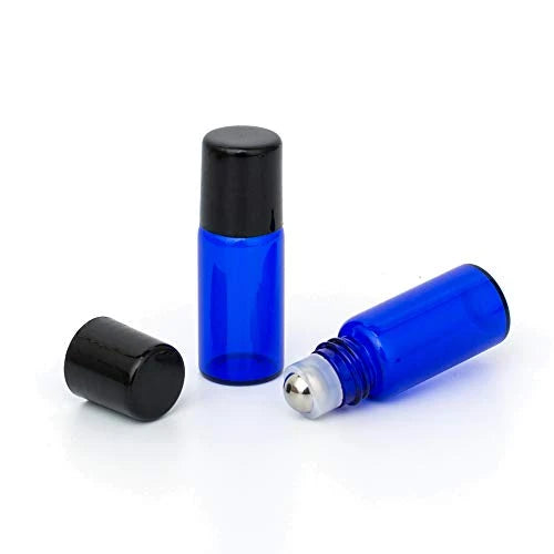 Glass Roll-On Applicator w/ Lid Cobalt 3ml