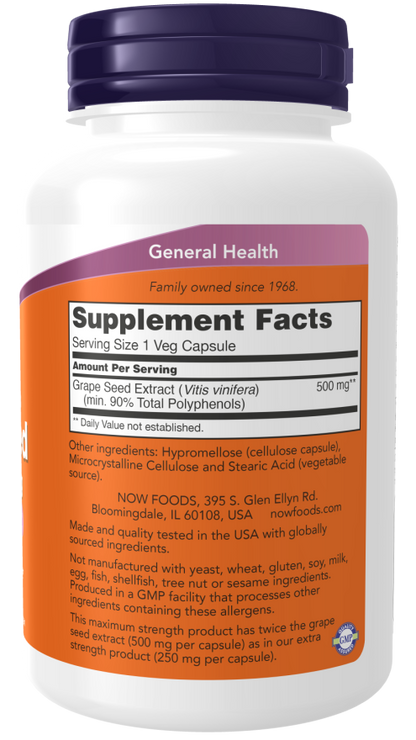 Grape Seed Extract, Max Strength 100 mg, 90 Veg Caps