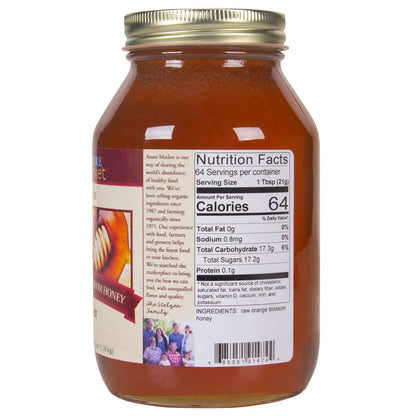 Honey, Orange Blossom, Pure, Raw 3 lb