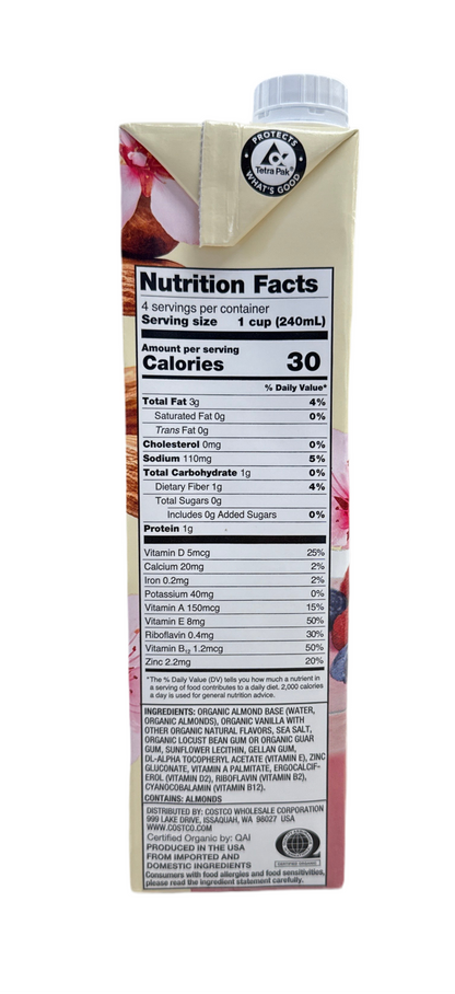 Milk, Almond Unsweetened Vanilla Organic 32oz