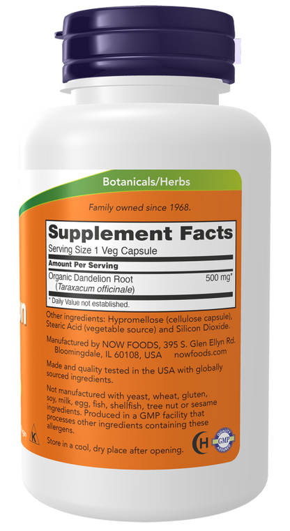Dandelion Root 500 mg, 100 Veg Capsules