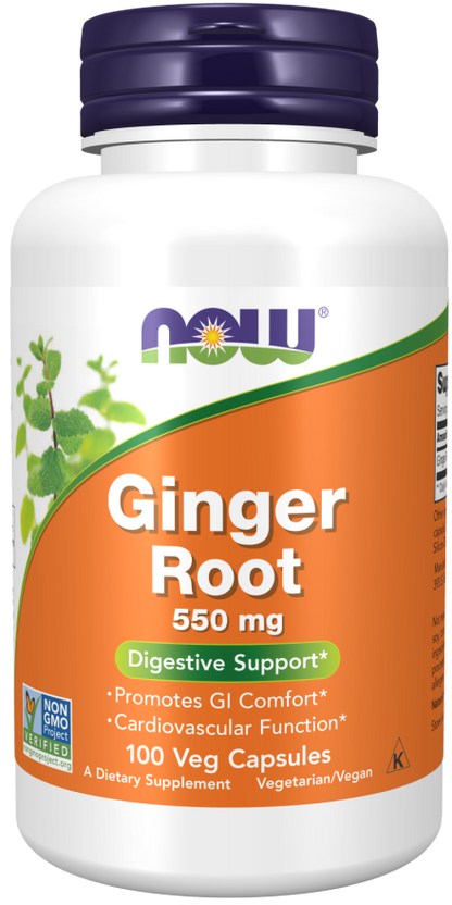 Ginger Root 550 mg, 100 Veg Capsules