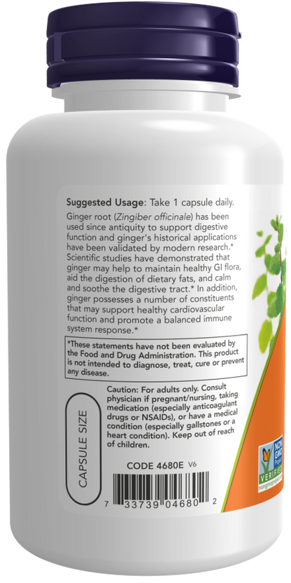 Ginger Root 550 mg, 100 Veg Capsules