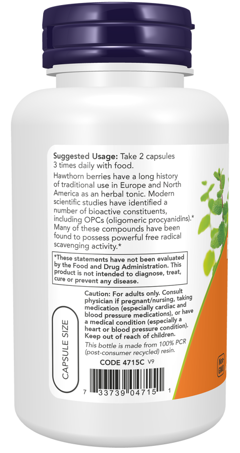 Hawthorn Berry 540 mg, 100 Veg Capsules