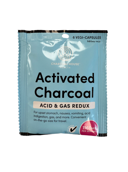 Activated Charcoal, 6 Veg Caps in each packet