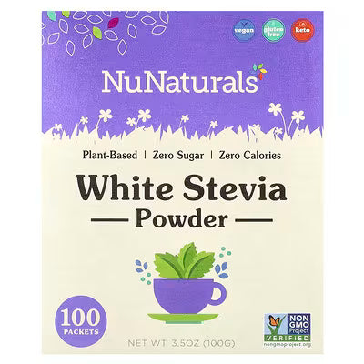 Stevia, White Powder 100 Packets