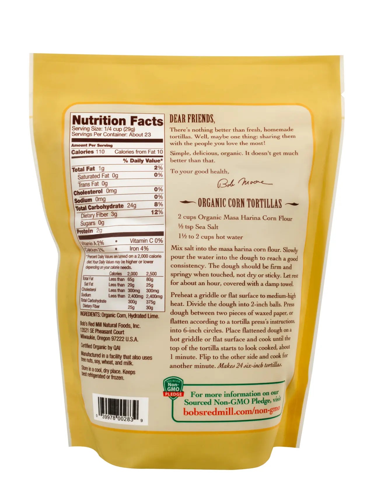 Masa Harina Golden Corn Flour, Pride of the Mill 22 oz - Past Best Buy Date