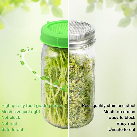Sprouting Lid, Plastic, Widemouthed