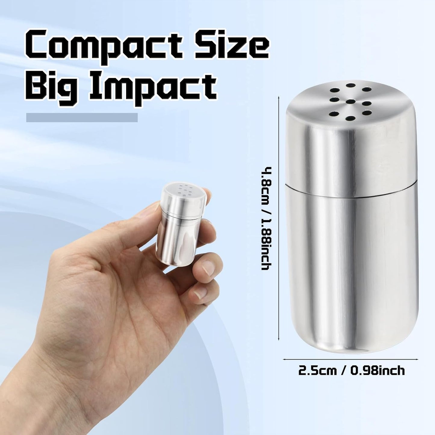 Stainless Steel Mini Salt and Pepper Shakers