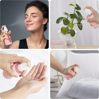 Glass Spray Bottle with Silicone Sleeve, Clear, 2 oz