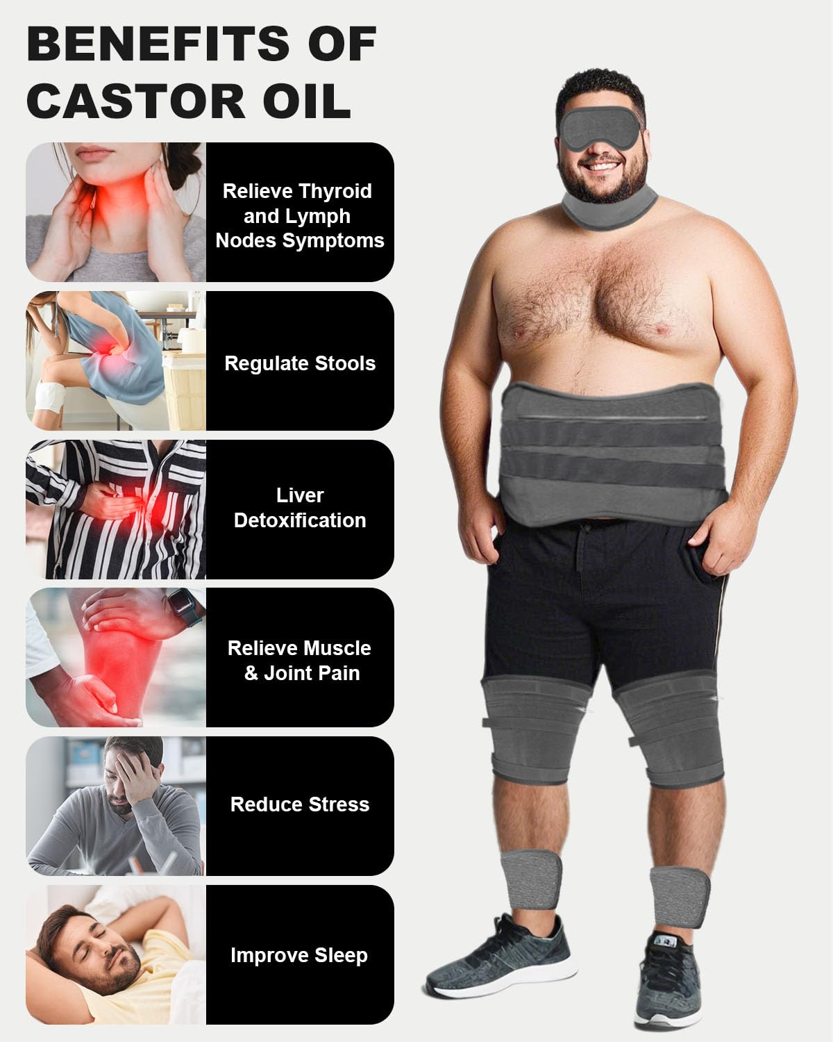 Castor Oil Wrap Kit, XL 10 Pcs