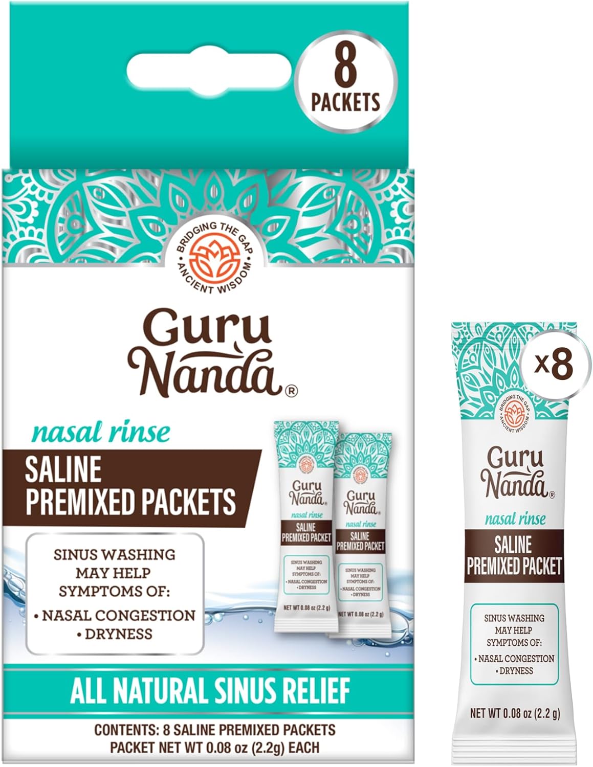 Nasal Rinse Saline Premixed Packets 8 Ct