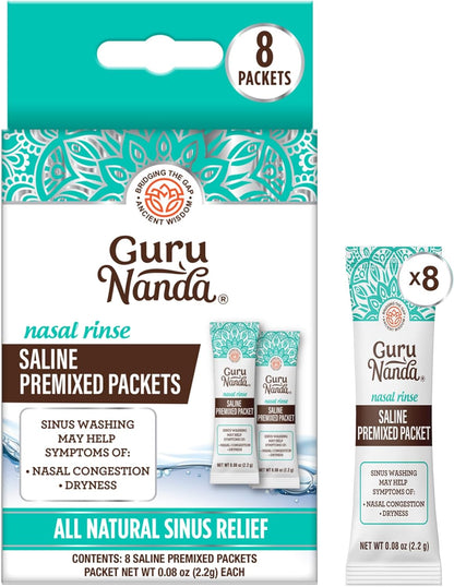 Nasal Rinse Saline Premixed Packets 8 Ct