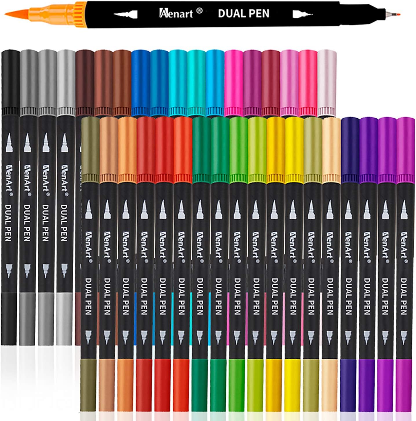 Aen Art Dual Brush Marker Pens 36 Pcs