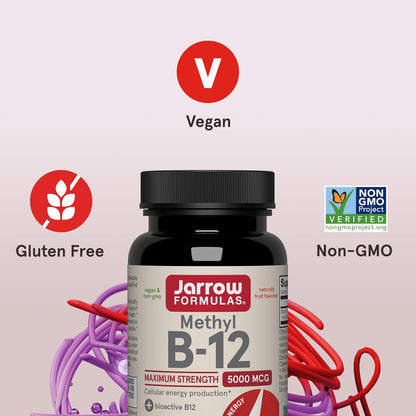 Methyl B-12 Max Strength 5000 mcg, 60 Vegan Chewable Tablets