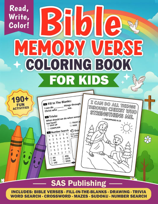 Bible Memory Verse Coloring Book for Kids