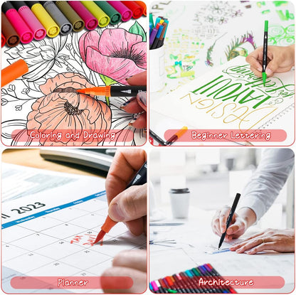 Aen Art Dual Brush Marker Pens 36 Pcs