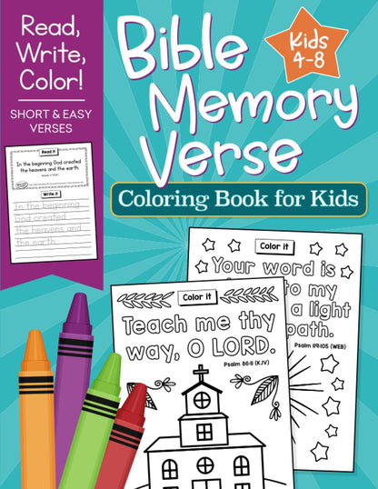 Bible Memory Verse Coloring Book for Kids
