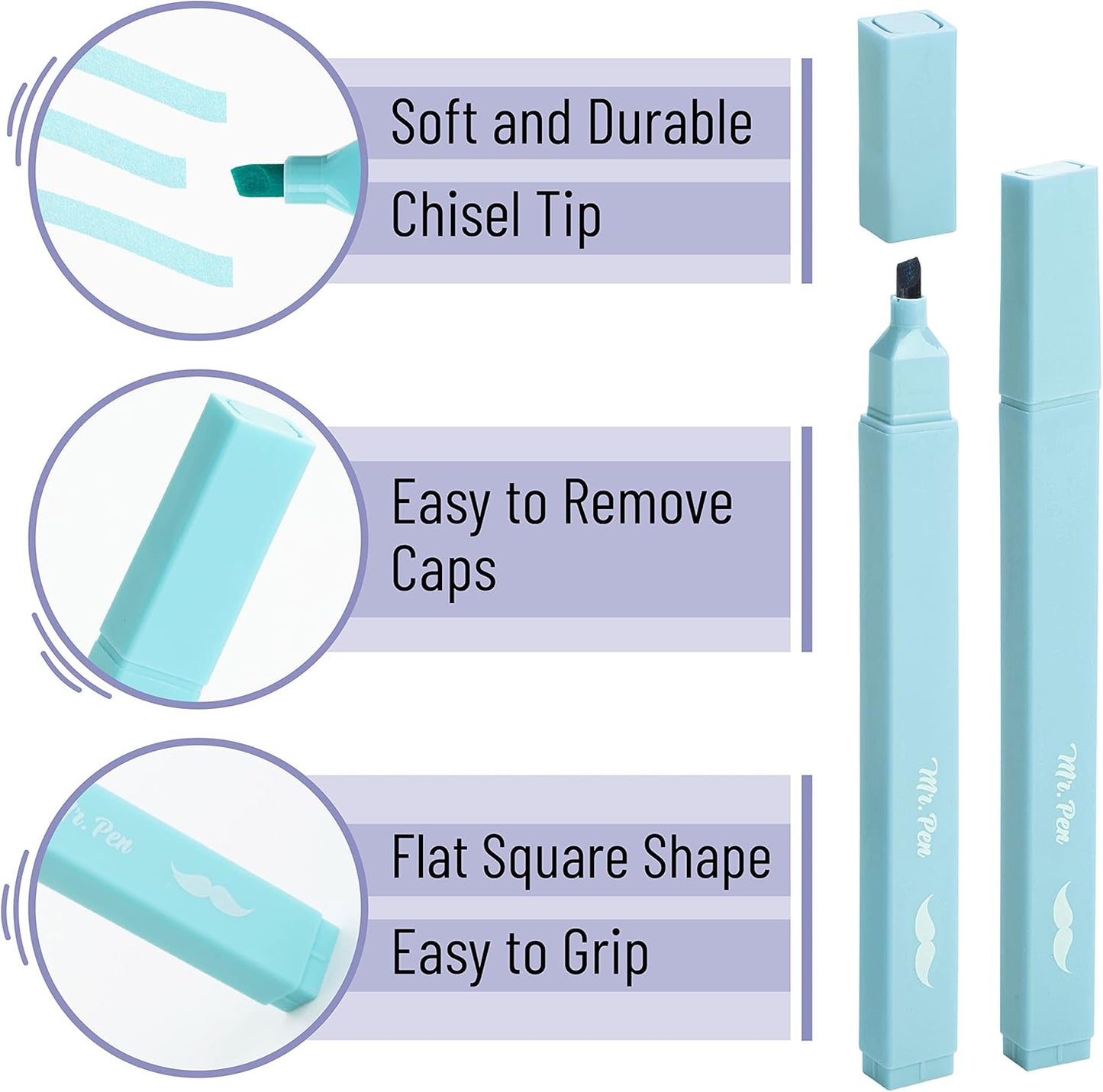 Mr Pen Pastel Highlighter Set 8 Pcs