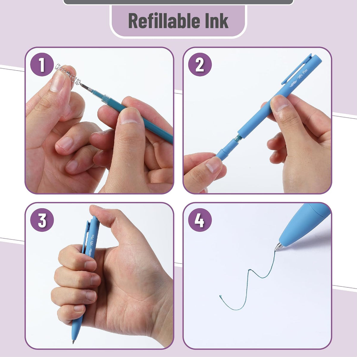 Gel Pens, Retractable, 12 colors