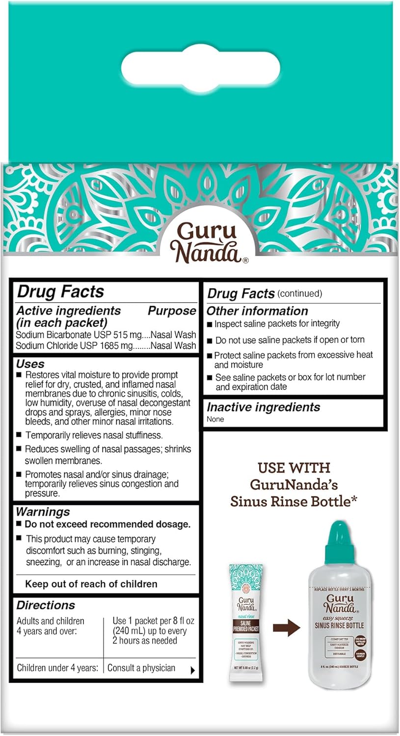 Nasal Rinse Saline Premixed Packets 8 Ct