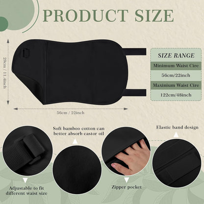 Castor Oil Pad Set, Black, 2 pcs