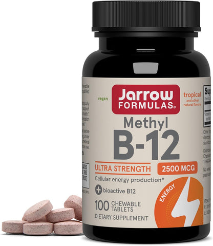 Methyl B-12 Ultra Strength 2500 mcg, 100 Vegan Chewable Tablets