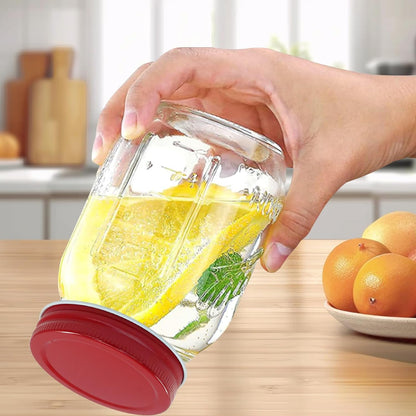 Mason Jar Lids, Regular Mouth, Metal, Red - SALE!