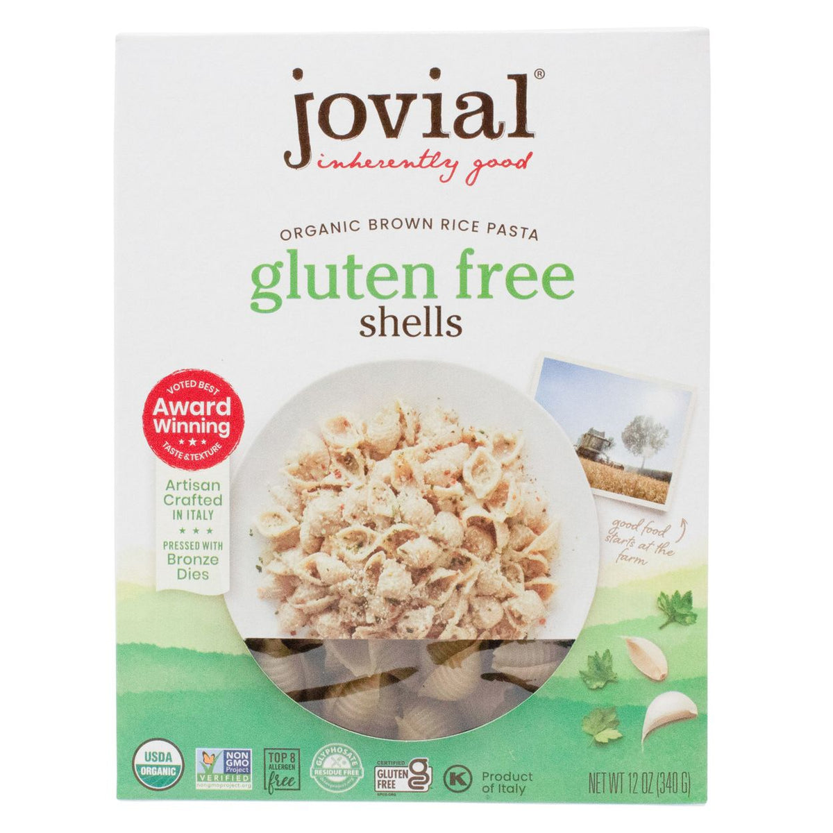Shells, Brown Rice Pasta, Organic, GF 12 oz