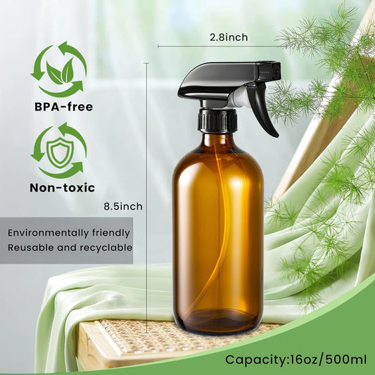 Glass Spray Bottle, Amber  16 oz