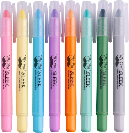 Higlighters, No Bleed Gel, 8 pack