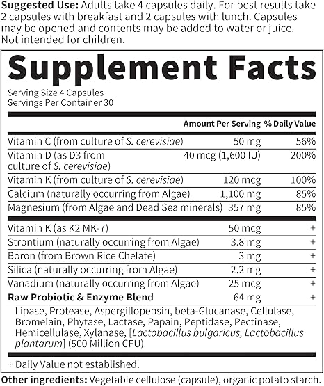 RAW Calcium 120 Vegetarian Capsules