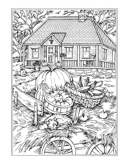 Autum Scenes Coloring Book