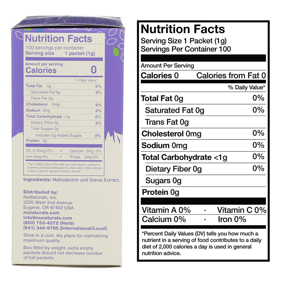 Stevia, White Powder 100 packets