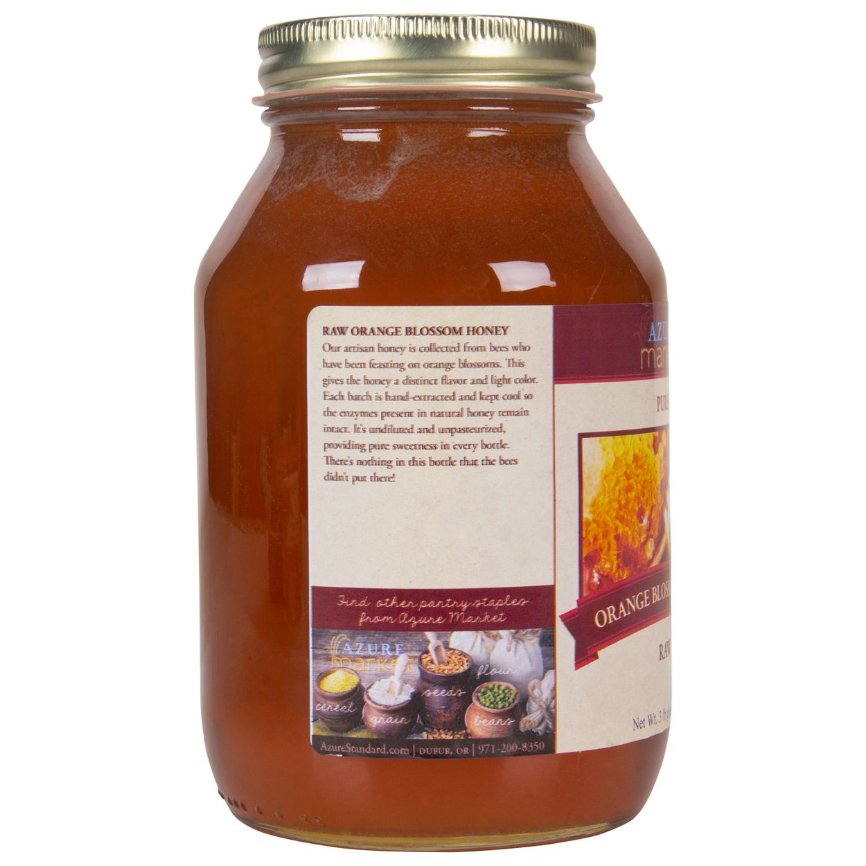 Honey, Orange Blossom, Pure, Raw 3 lb