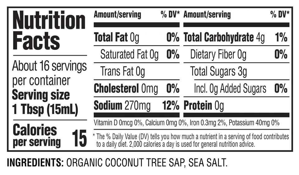 Coconut Aminos, Low Sodium 8 oz