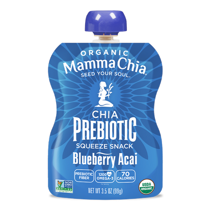 Mama Chia Prebiotic Squeeze Snack, Blueberry Acai 3.5 oz